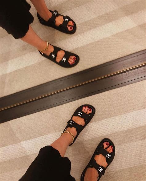 replica chanel thongs|Chanel quilted dad sandals.